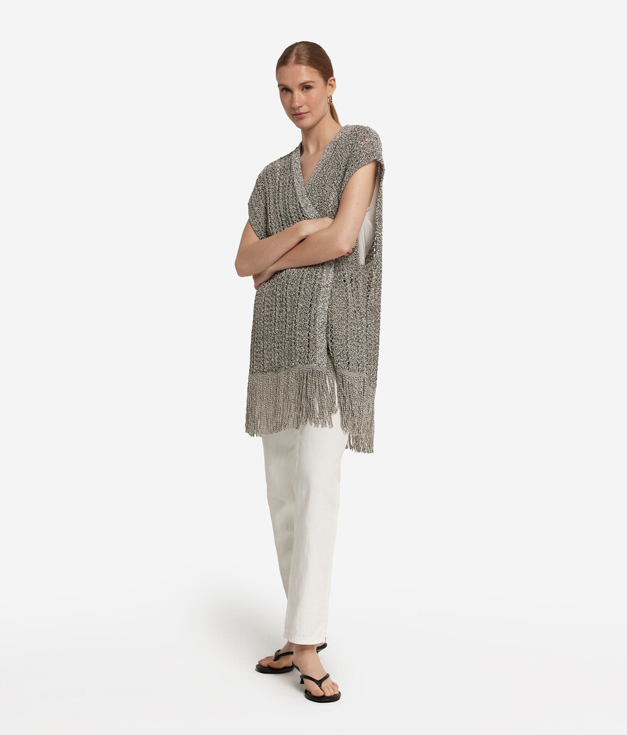 kimono med genombrutna paljetter
