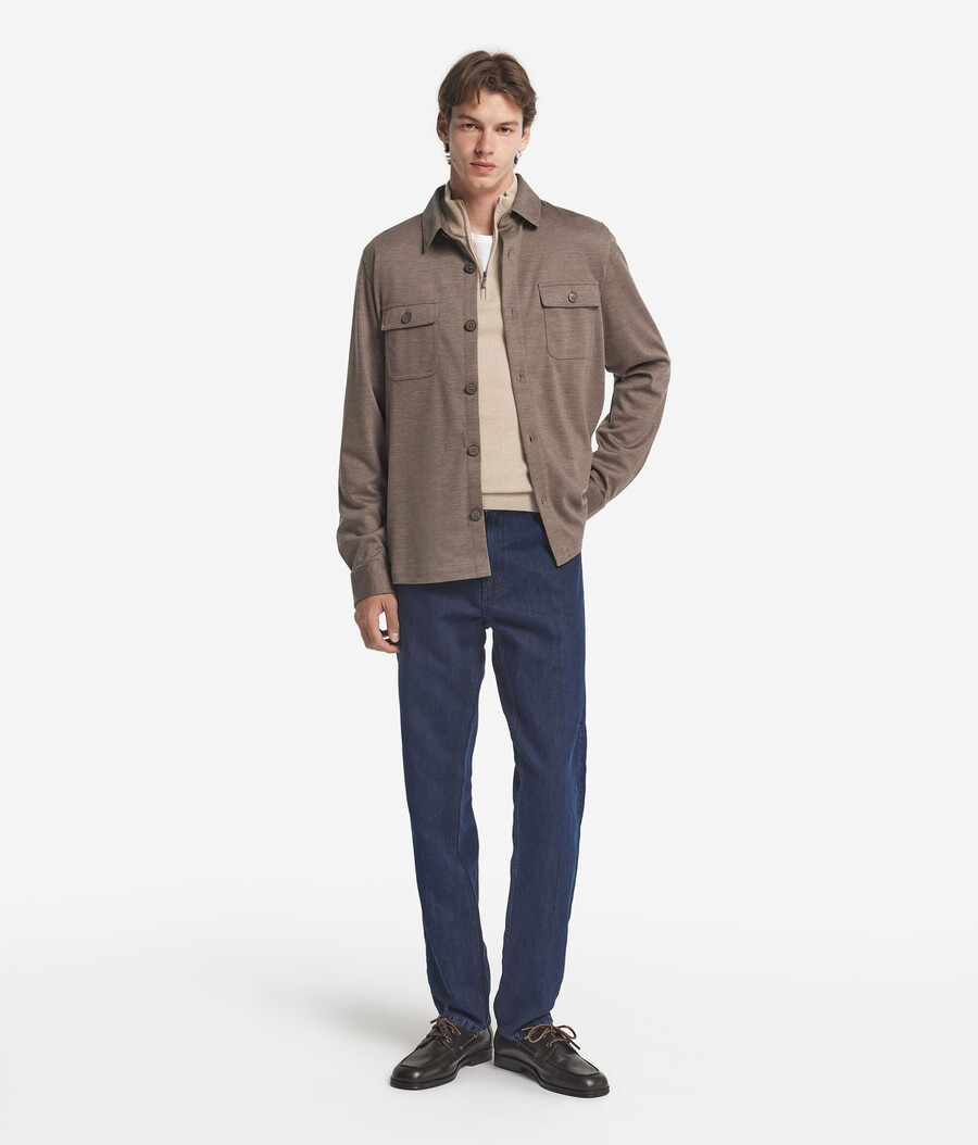 överskjorta i ulljersey
