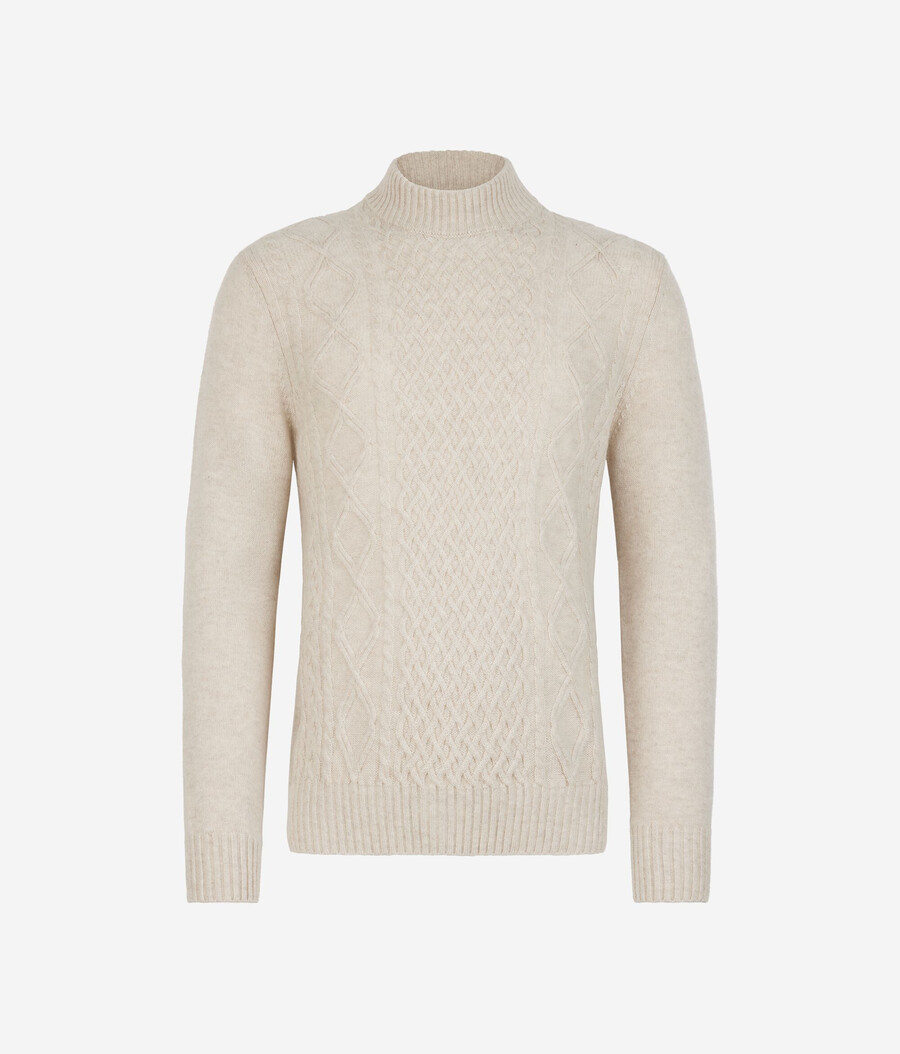 polotröja med fiskarmotiv i ultramjuk kashmir
