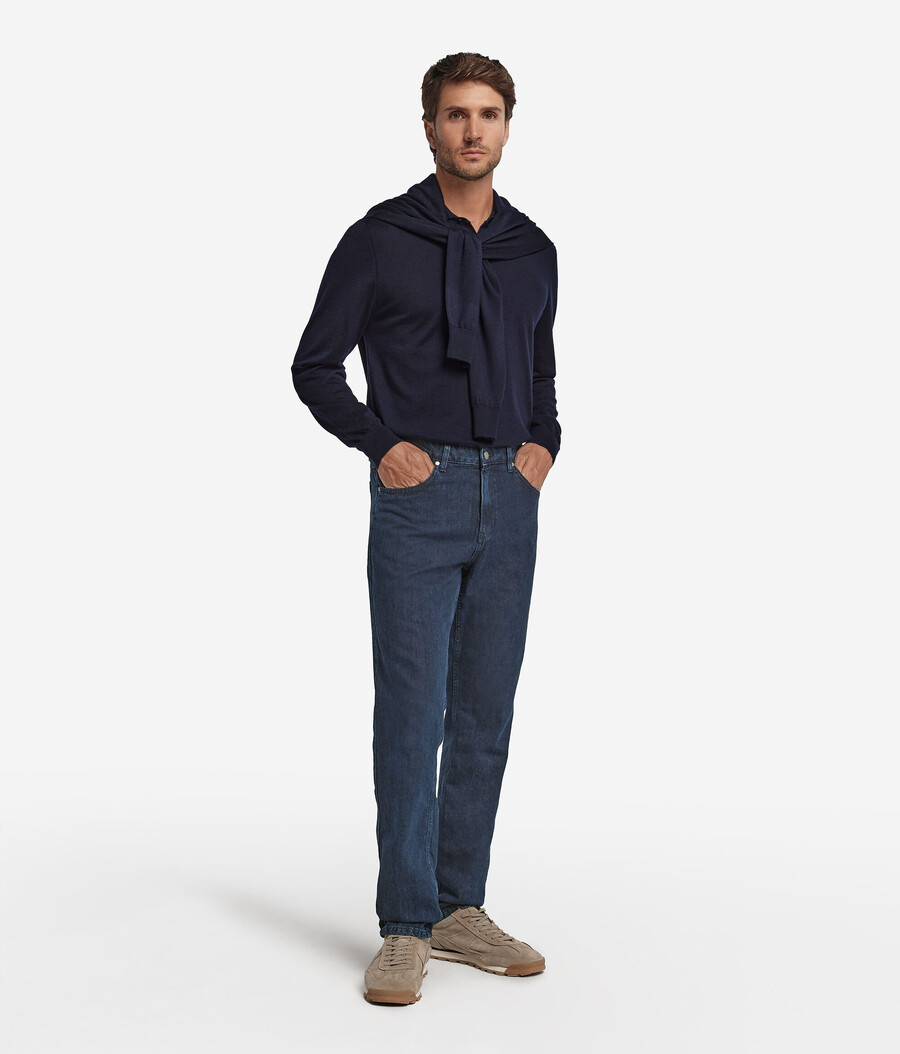 jeans i bomull och linne