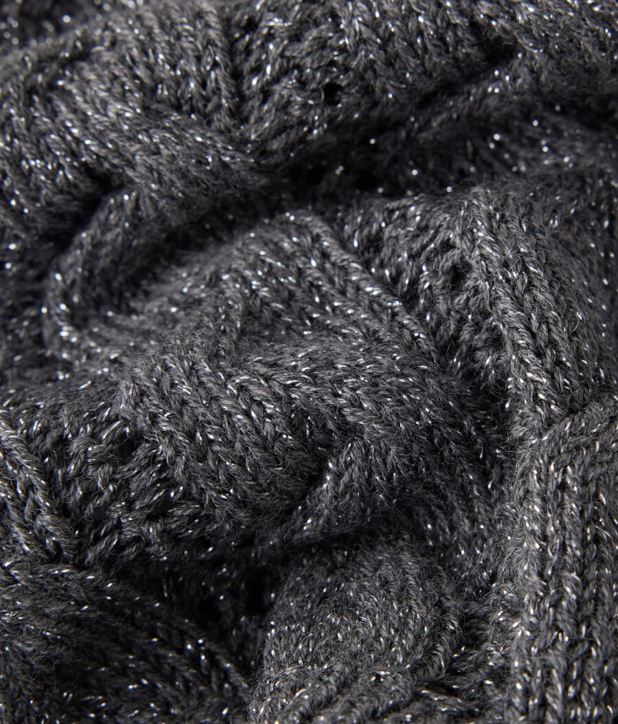 lamé ull kabelstickad snood