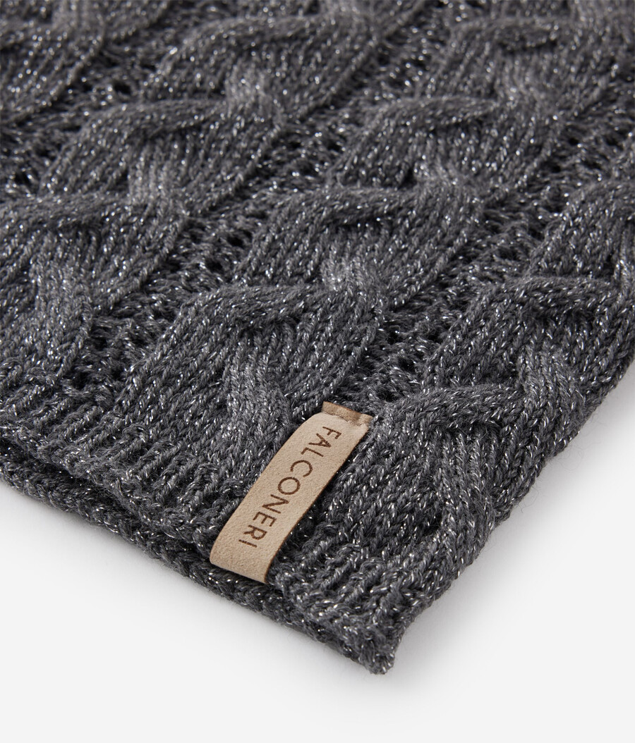 lamé ull kabelstickad snood
