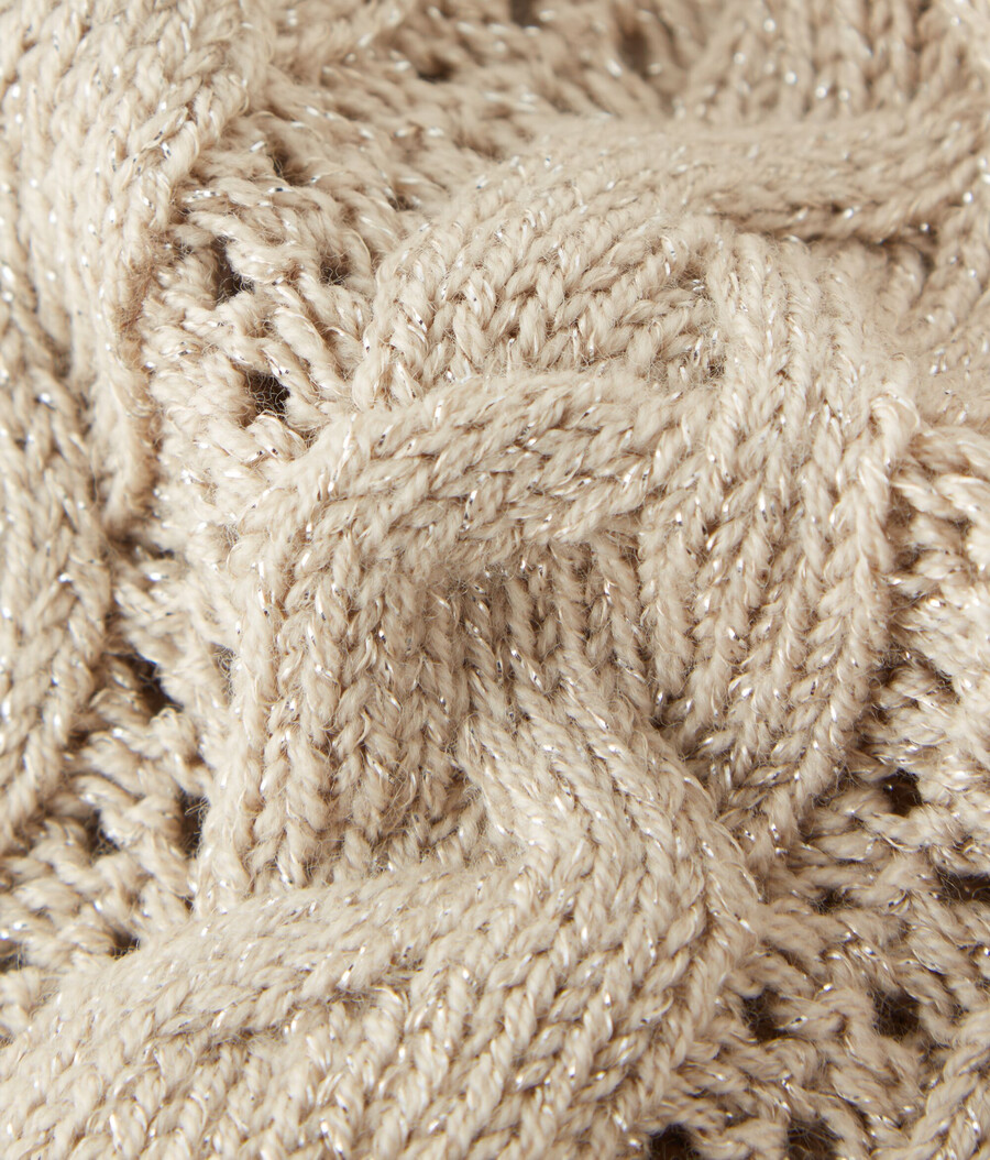lamé ull kabelstickad snood
