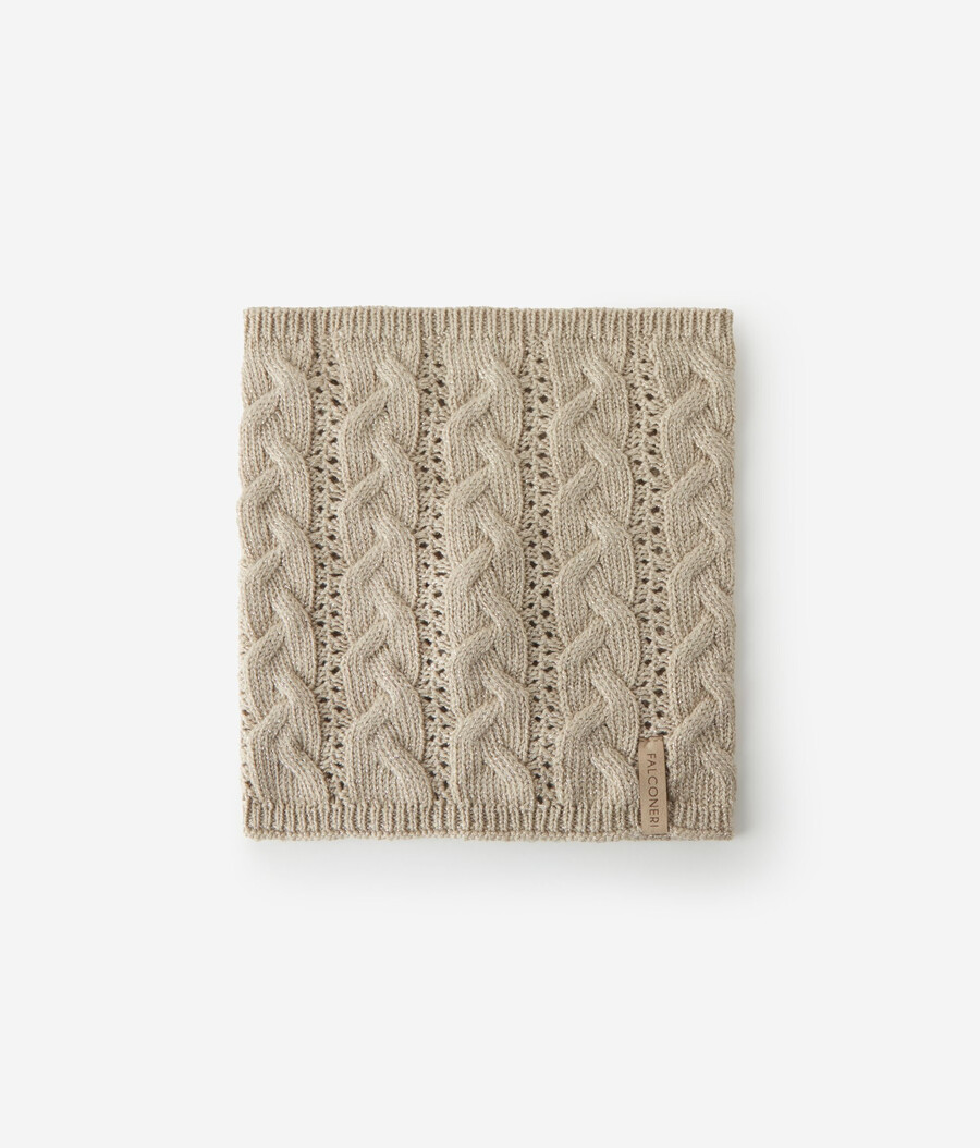 lamé ull kabelstickad snood