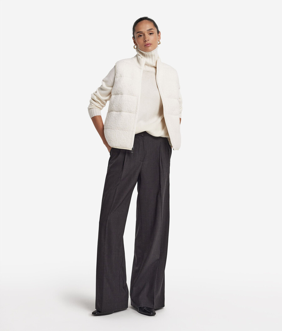 vändbar bouclé och nylon gilet