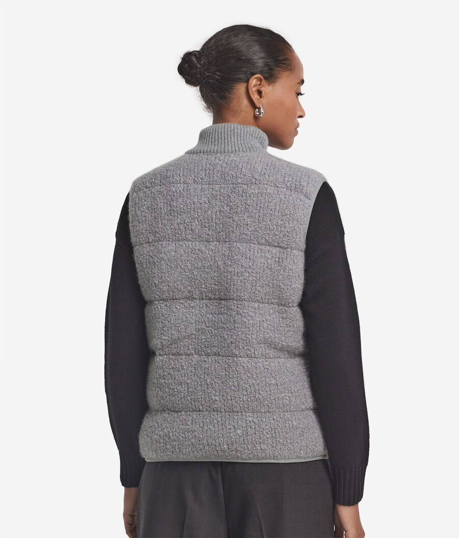 vändbar bouclé och nylon gilet