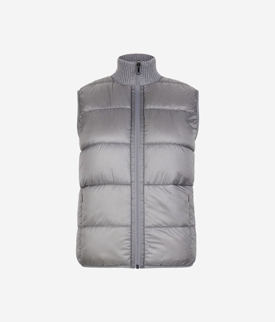 vändbar bouclé och nylon gilet