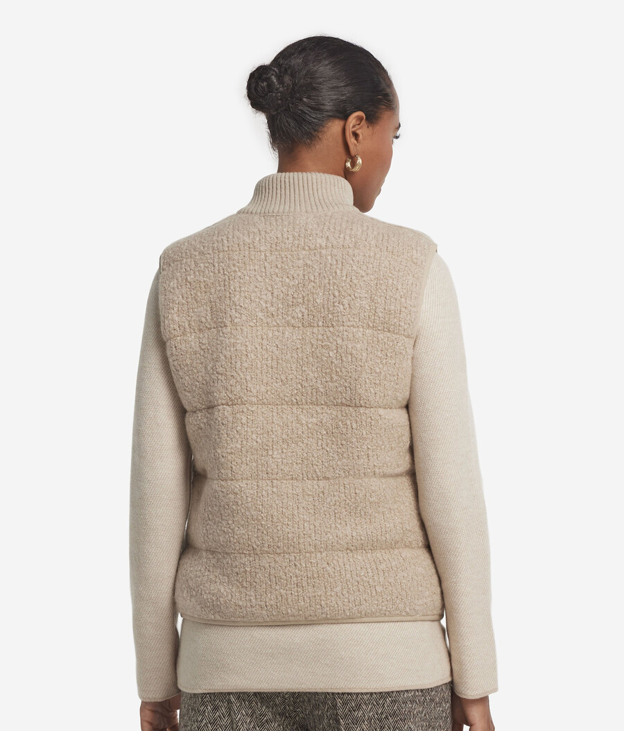 vändbar bouclé och nylon gilet