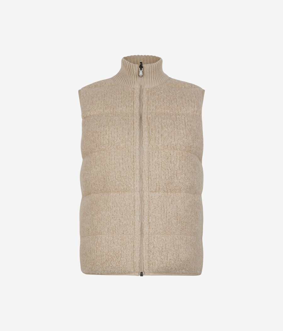 vändbar bouclé och nylon gilet