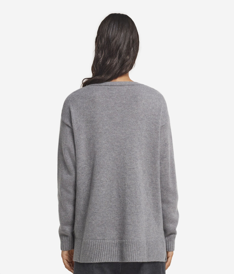 ultramjuk kashmirtröja med kabelsömmar