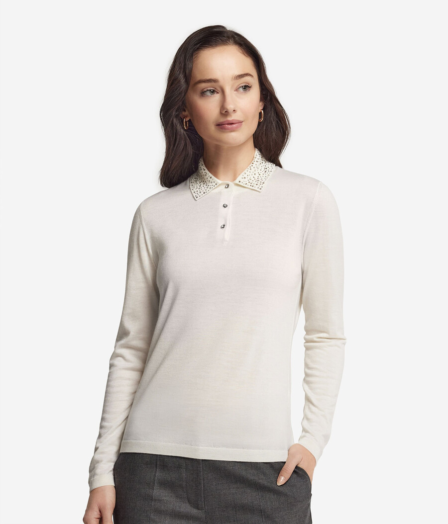 ultrafin kashmirpolo med strass