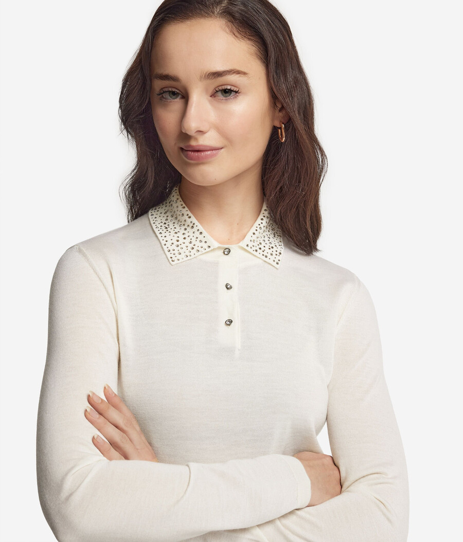 ultrafin kashmirpolo med strass