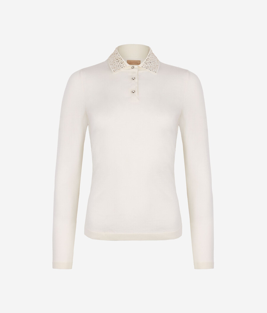 ultrafin kashmirpolo med strass