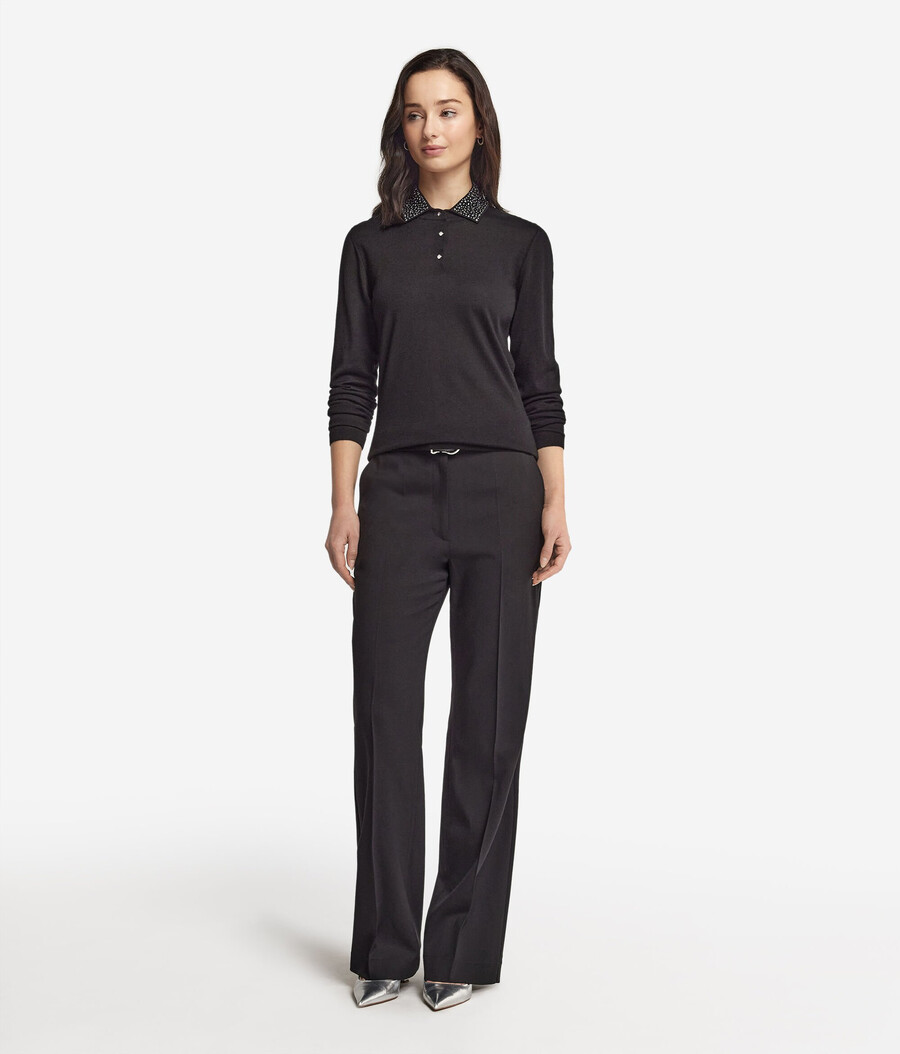 ultrafin kashmirpolo med strass
