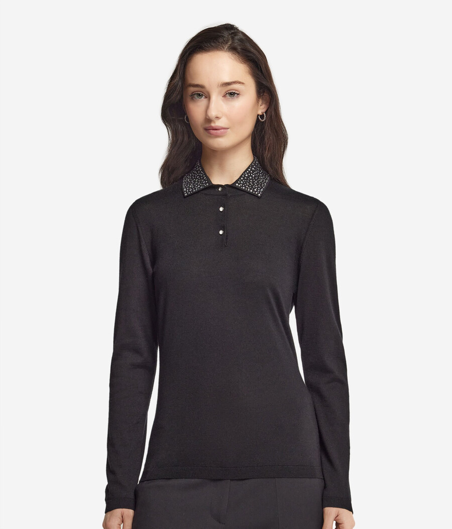 ultrafin kashmirpolo med strass
