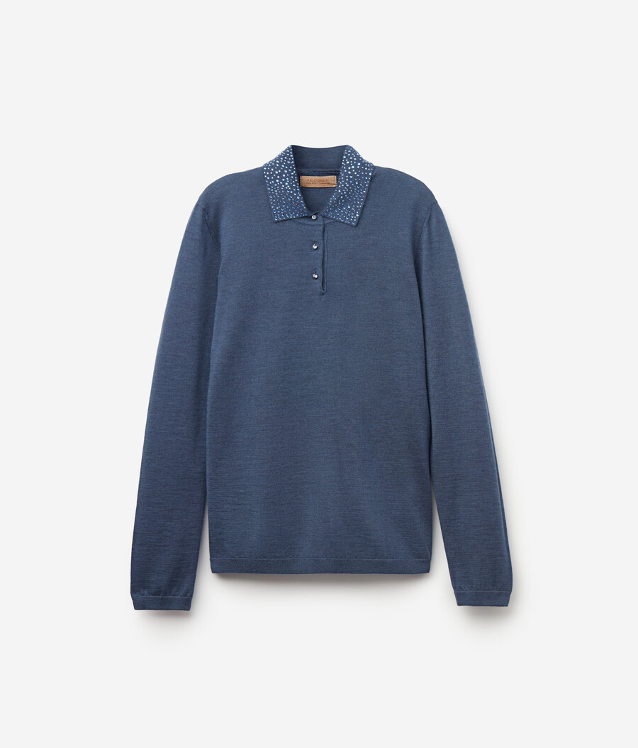 ultrafin kashmirpolo med strass