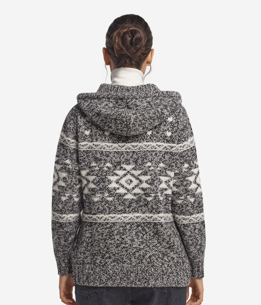 ultramjuk kashmirtröja med dragkedja och mouliné-jacquard-utförande