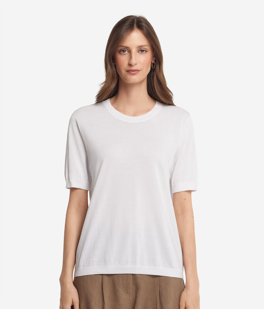 rundringad bomulls-t-shirt fresh