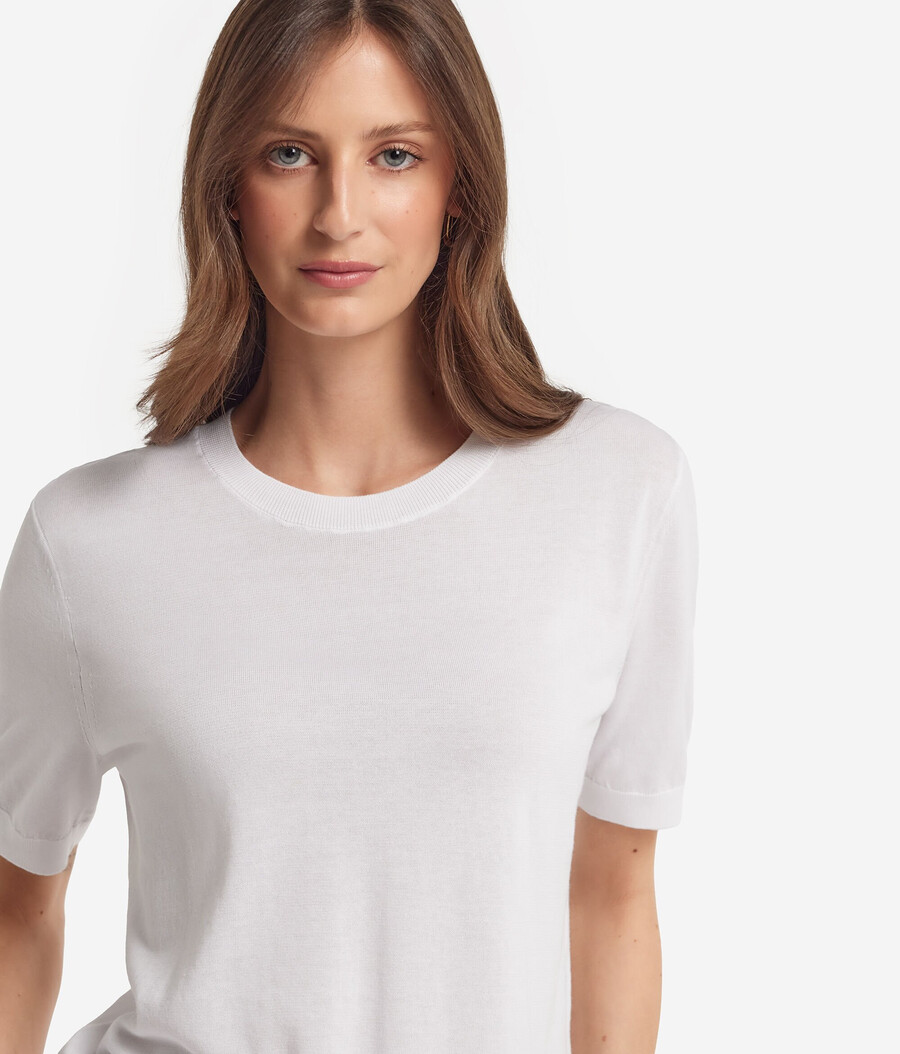 rundringad bomulls-t-shirt fresh