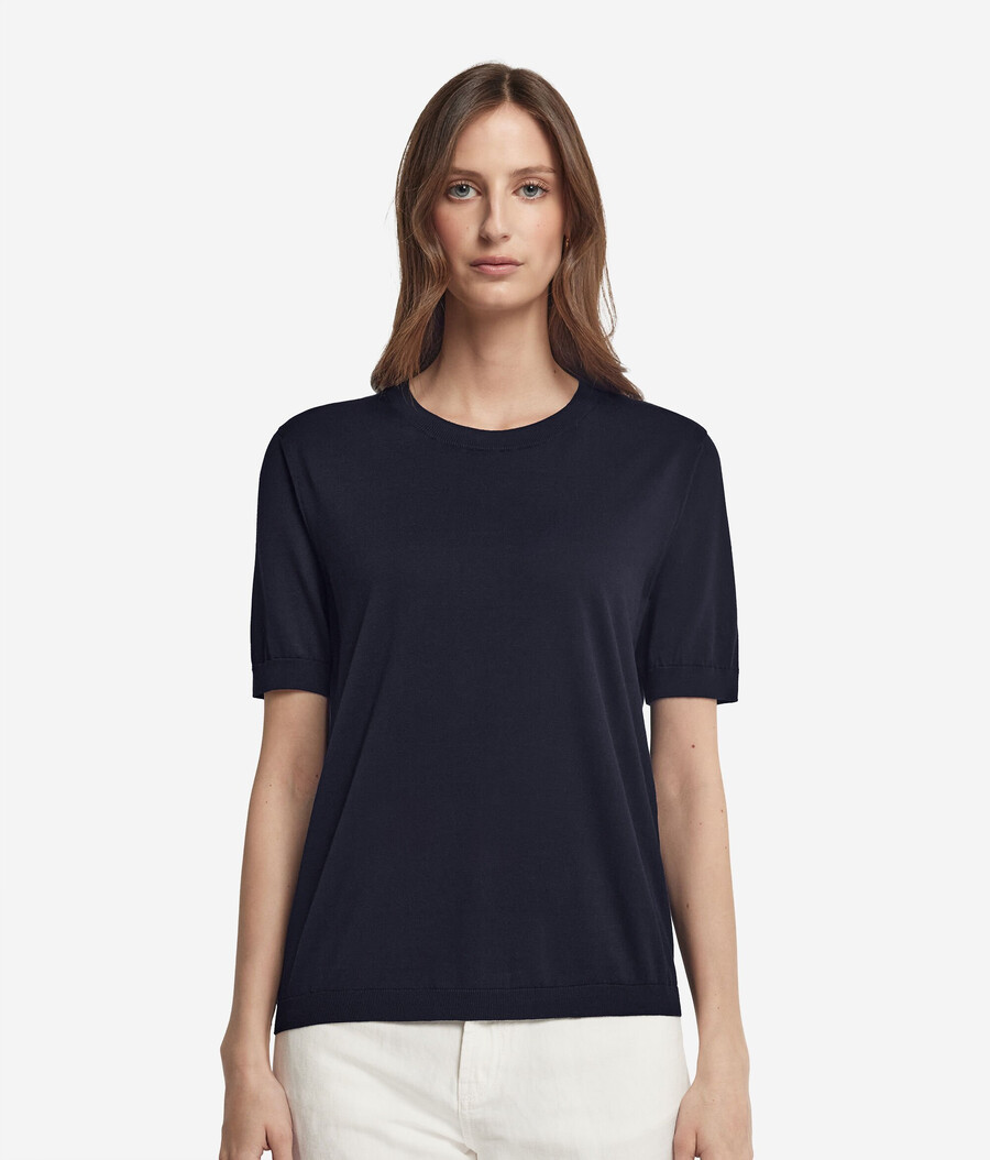rundringad bomulls-t-shirt fresh