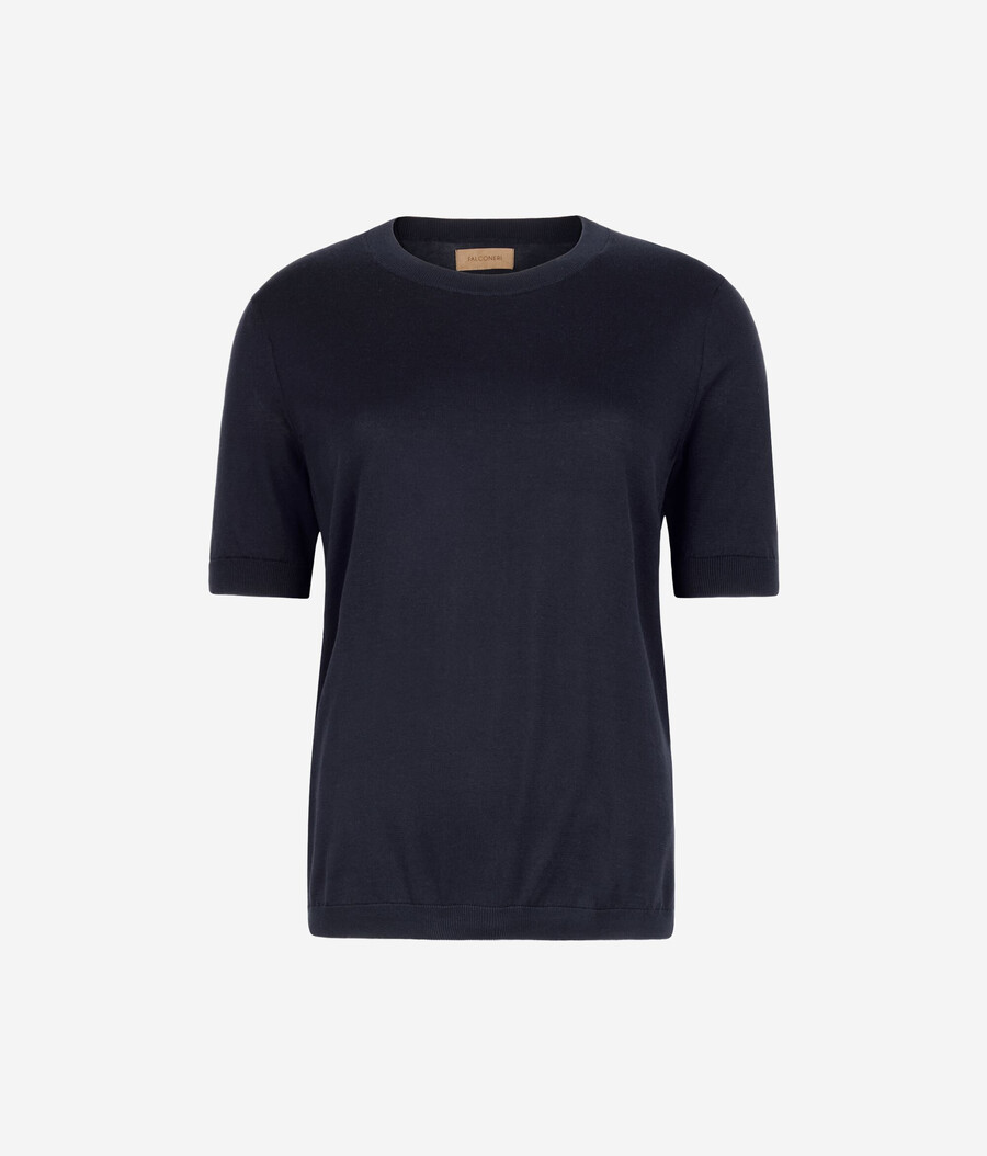 rundringad bomulls-t-shirt fresh