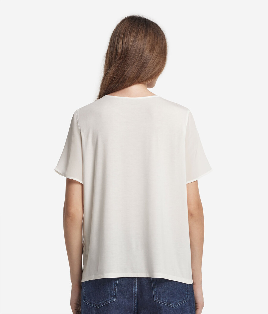 rundhalsad siden-t-shirt