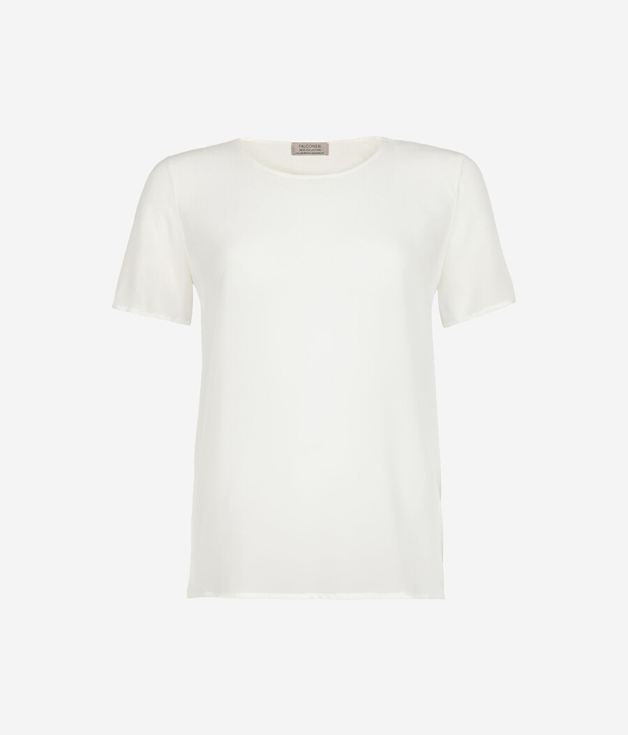 rundhalsad siden-t-shirt
