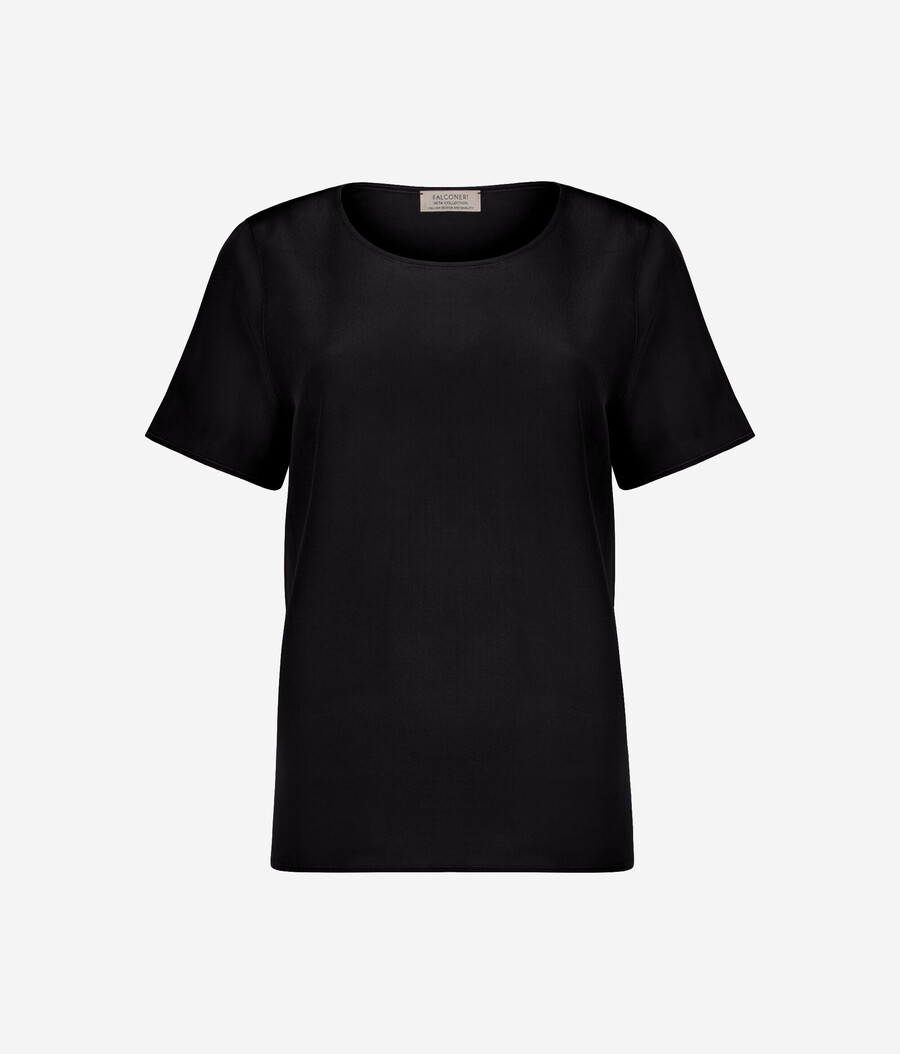 rundhalsad siden-t-shirt