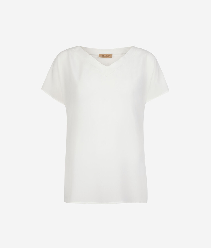 kimono-t-shirt med v-ringning i siden