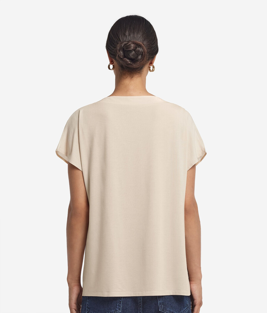 kimono-t-shirt med v-ringning i siden