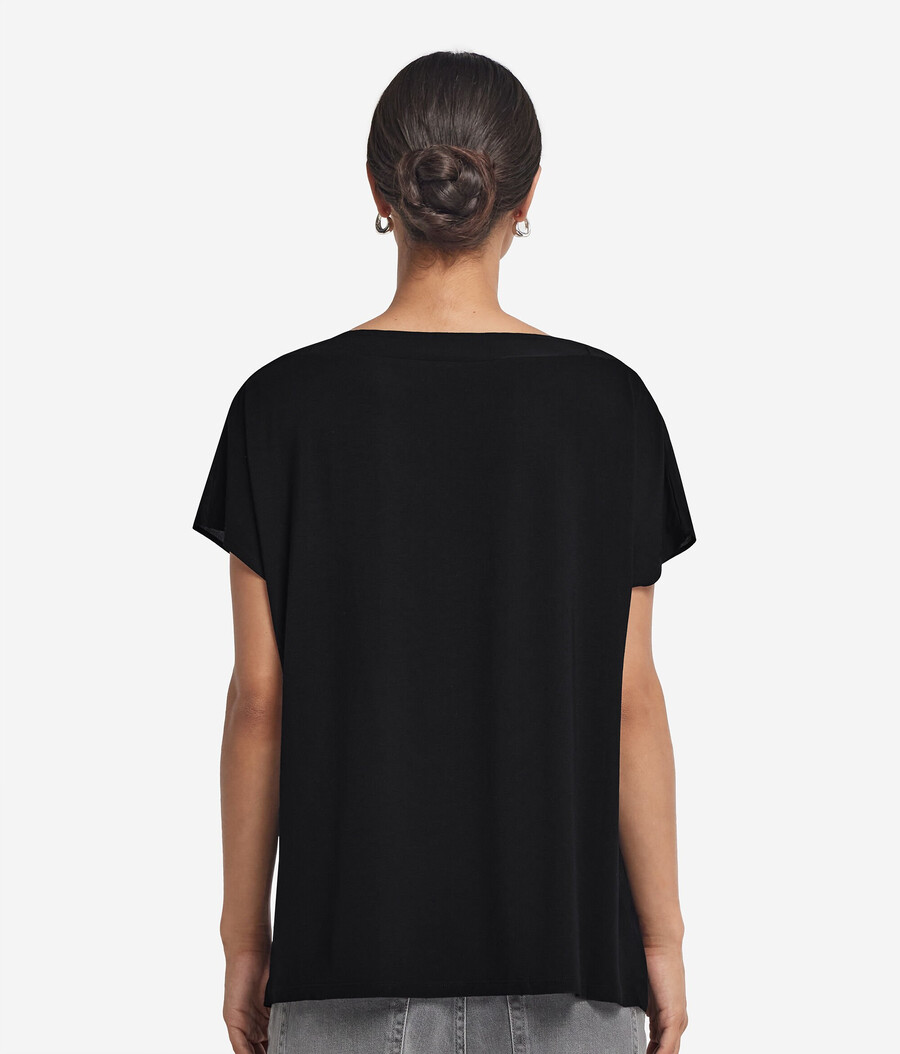 kimono-t-shirt med v-ringning i siden