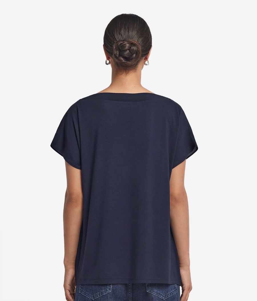 kimono-t-shirt med v-ringning i siden