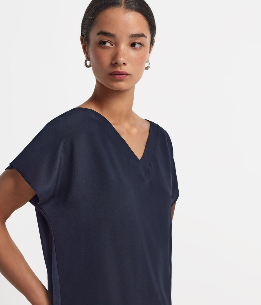 kimono-t-shirt med v-ringning i siden