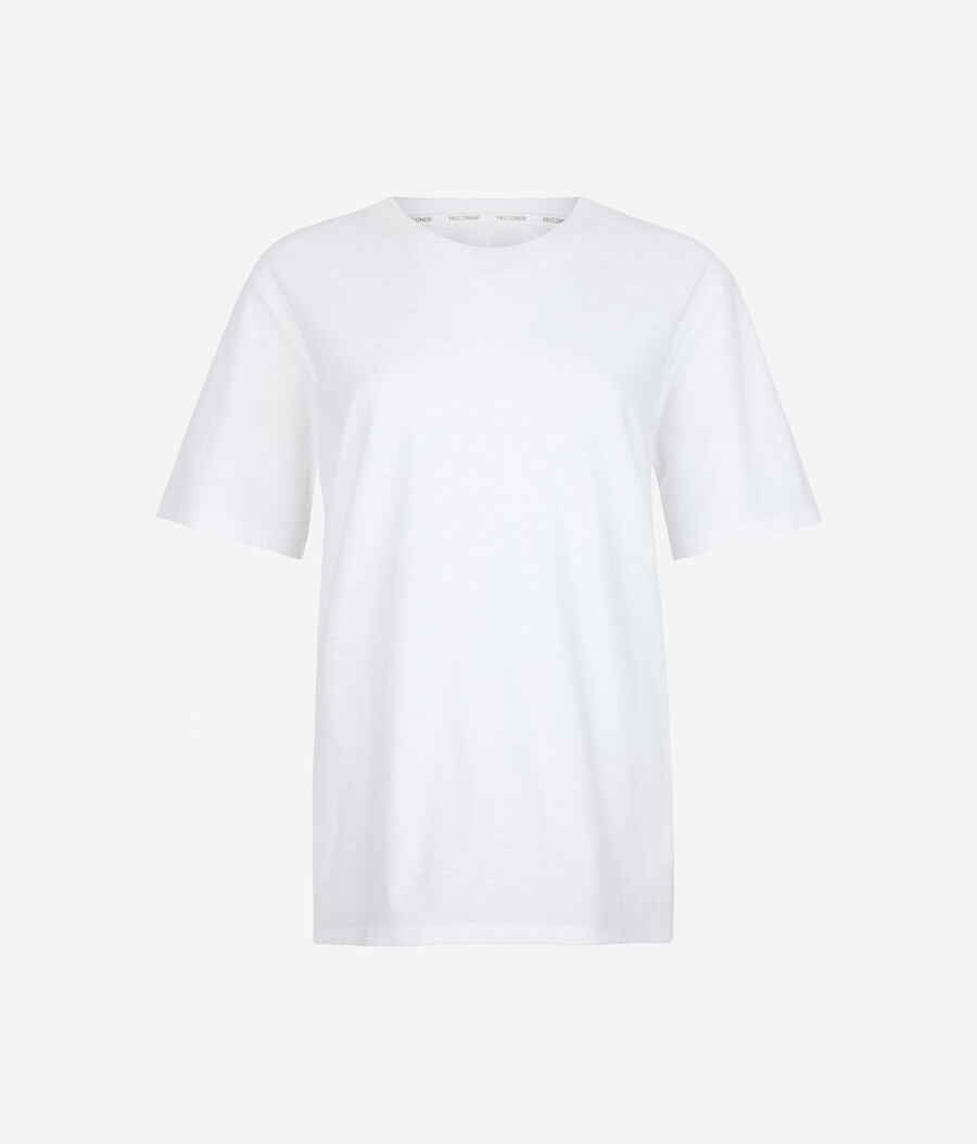 kortärmad rundhalsad bomulls-t-shirt