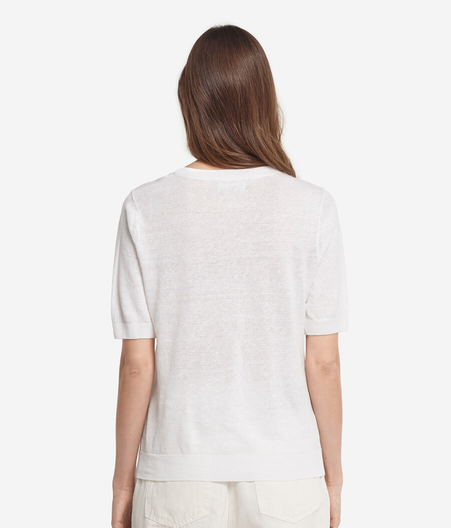 t-shirt med rund hals och bomullsringning