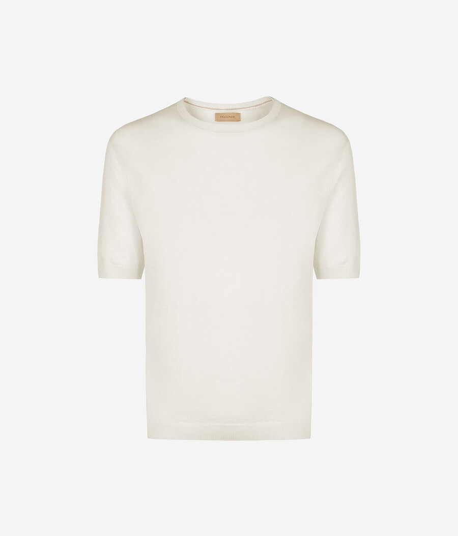 t-shirt i bomull och linne