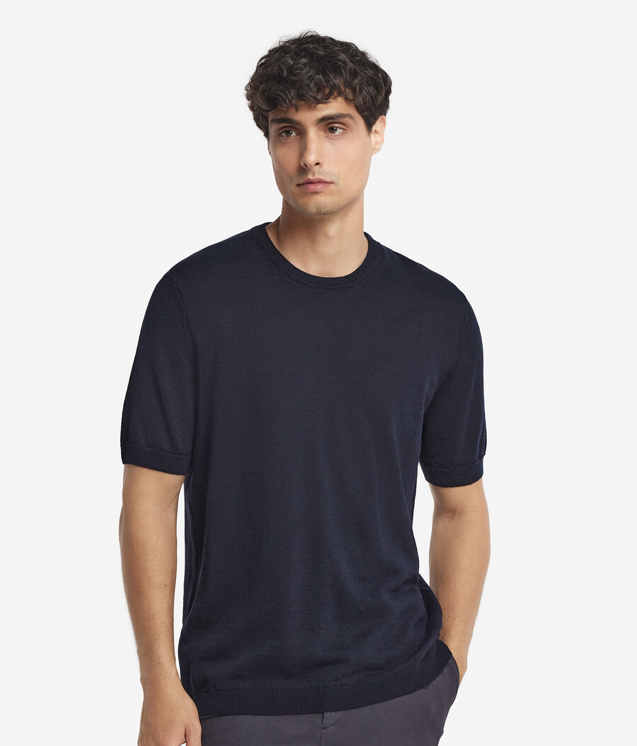 t-shirt i bomull och linne