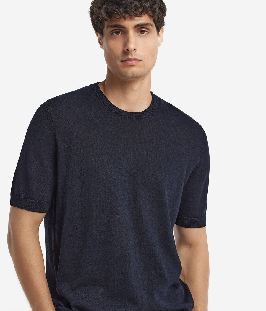 t-shirt i bomull och linne