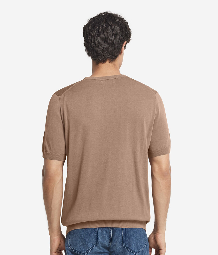 kortärmad t-shirt i fräsch bomull med rund hals