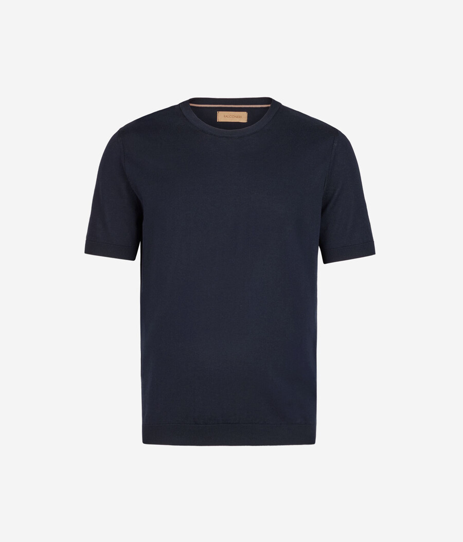 kortärmad t-shirt i fräsch bomull med rund hals