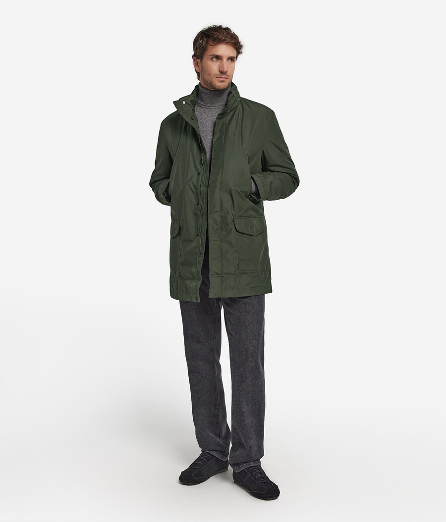 parka i tekniskt kashmirtyg