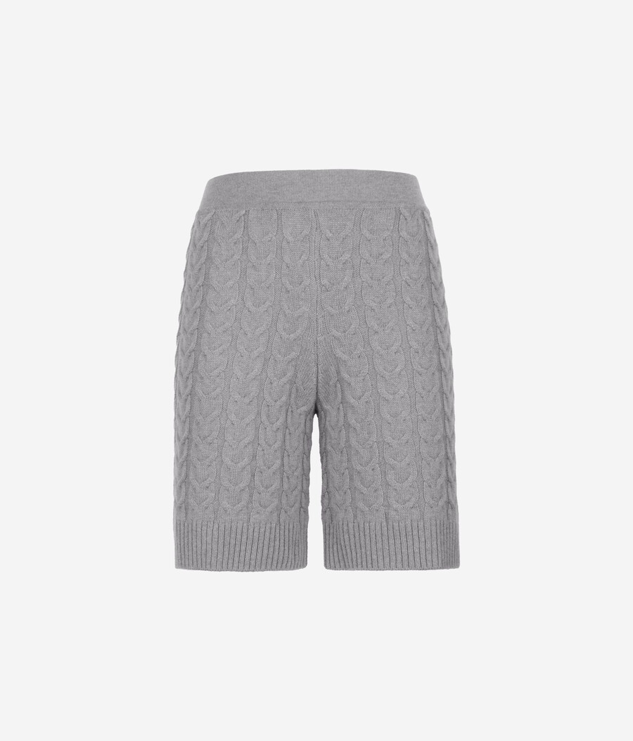 ultramjuka kashmirshorts med kabelstickning